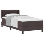 vidaXL Lit à ressorts avec tête de lit Marron foncé 190 x 90 cm tissu