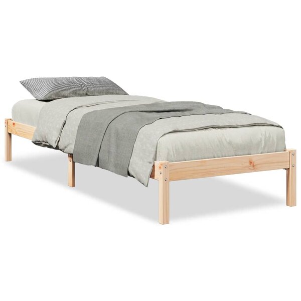 vidaXL Cadre de lit extra long sans matelas 90x210 cm bois massif pin