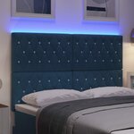 vidaXL Tête de Lit LED Argyle Bleu foncé 80 cm Velours
