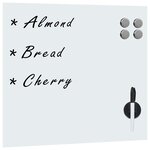 Tableau magnétique panneau écriture école maison bureau mural verre 60 x 60 cm blanc 02_0045511