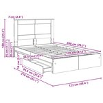 vidaXL Lit de Rangement Chêne Sonoma 120 x 200 cm Bois d'ingénierie