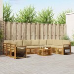 vidaXL Ensemble de canapés d'extérieur 11 Pièces Naturel et Beige