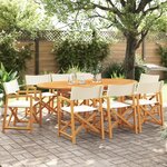 vidaXL Chaises de jardin pliables lot de 8 blanc crème tissu