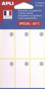 Étiquettes spécial Congélateur 25x50 mm 24 pièces