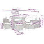 vidaXL Ensemble de canapé de jardin 9 Pièces Beige polyrotin