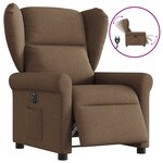 vidaXL Fauteuil inclinable électrique Marron Tissu