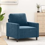 vidaXL Fauteuil Bleu 60 cm Velours