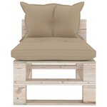 vidaXL Canapé palette de jardin 3 places et coussins bois de pin