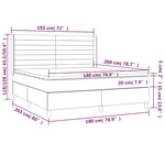 vidaXL Sommier à lattes de lit avec matelas Gris clair 180x200cm Tissu