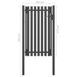 vidaXL Portail de clôture de jardin Acier 1x2 25 m Anthracite