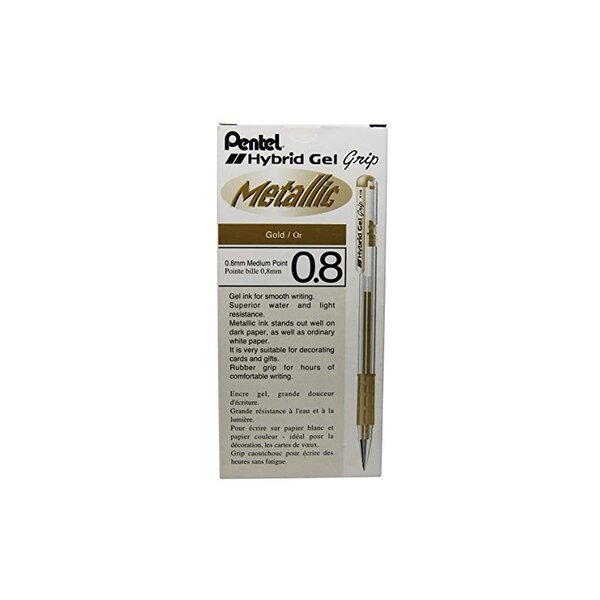 Pentel Stylo roller gel Hybrid Gel Grip Metallic K118  or