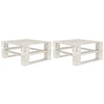 vidaXL Tables palette de jardin 2 Pièces blanc bois