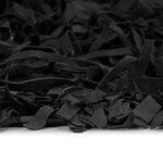 Vidaxl tapis shaggy cuir véritable 120 x 170 cm noir