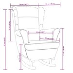 vidaXL Fauteuil à bascule et pieds en bois massif d'hévéa Noir Velours