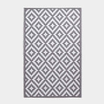 Tapis extérieur terrasse réversible - Tapis de jardin imperméable et résistant UV - Zoe - Gris - 120x180 cm - HOMESCAPES