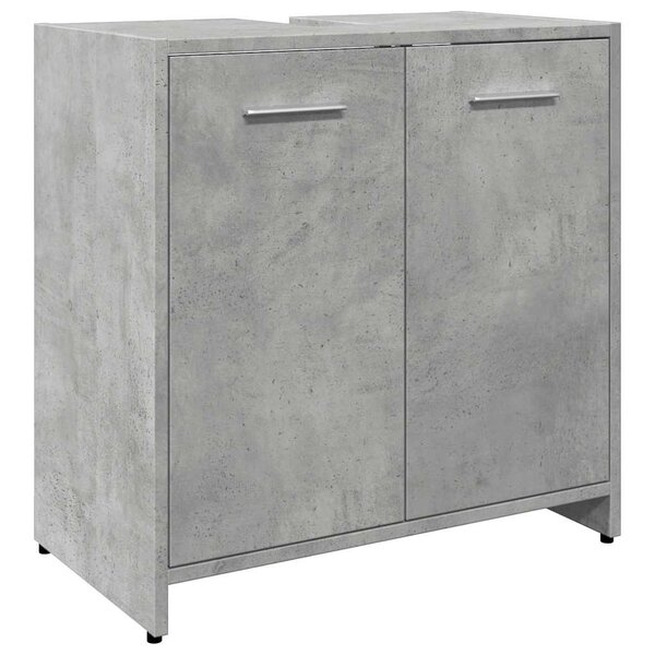 vidaXL Armoire lavabo de salle de bain gris béton 60x33x60 cm