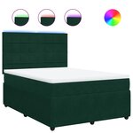 vidaXL Sommier à lattes de lit et matelas Vert foncé 140x190cm Velours