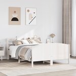 vidaXL Cadre de lit sans matelas blanc 135x190 cm bois de pin massif