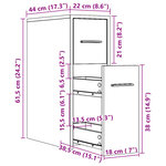 vidaXL Armoire de salle de bain étroite avec roulettes vieux bois