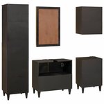 vidaXL Ensembles de mobilier de salle de bain 5 Pièces Noir et or