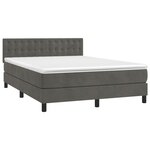vidaXL Sommier à lattes de lit avec matelas LED Gris foncé 140x200 cm