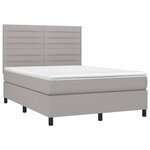 vidaXL Sommier à lattes de lit et matelas et LED Gris clair 140x190 cm