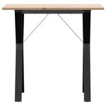 vidaXL Table à manger cadre en Y 80x50x75 cm bois de pin massif acier