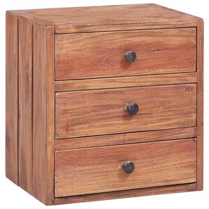 vidaXL Table de chevet avec 3 tiroirs 35x25x35 cm bois d'acajou massif