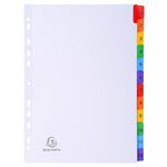 Intercalaires Imprimés numériques carte blanche 160g- 12 positions - A4 Blanc EXACOMPTA