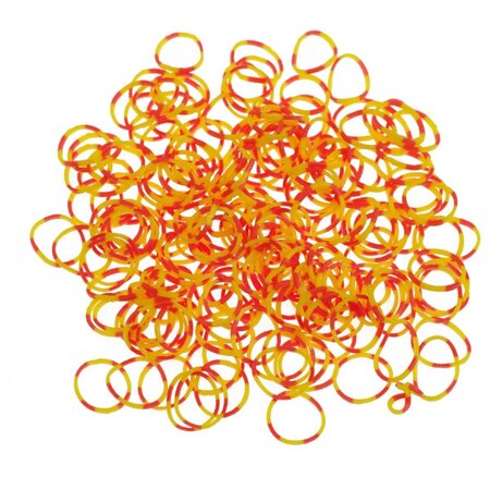 200 élastiques loom octobande jaune et orange