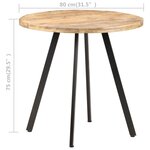 vidaXL Table de salle à manger 80 cm Bois de manguier brut