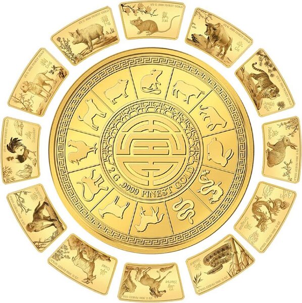 Pièce de monnaie en Or 10 Dollars g 0.5 Millésime 2024 Smart Collection LUNAR YEAR
