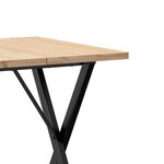 vidaXL Table à manger cadre en X 60x60x75 5cm bois de pin massif fonte