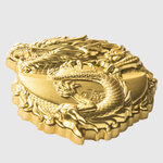 DRAGON DE LA PROSPERITE Pièce de monnaie en argent plaqué or de 1 once 5000 Francs Tchad 2025