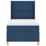 Lit Boxspring avec Matelas vidaXL Bleu 100x200 cm en Tissu