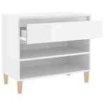 vidaXL Armoire à chaussure Blanc brillant 70x36x60 cm Bois ingénierie