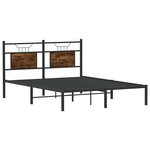 vidaXL Cadre de lit sans matelas chêne fumé 140x200 cm bois ingénierie