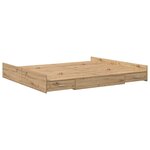 vidaXL Cadre de lit avec rangement chêne artisanal 200 x 200 cm