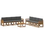 vidaXL Ensemble de canapés d'extérieur 9 pc Naturel et Anthracite