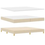 vidaXL Lit à ressorts avec matelas Crème 200 x 200 cm tissu