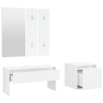 vidaXL Ensemble de meubles de couloir Blanc Bois d'ingénierie