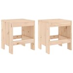 vidaXL Tabourets de jardin lot de 2 40x36x45 cm bois massif de pin