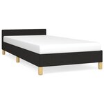 vidaXL Cadre de lit avec tête de lit Noir 90x190 cm Tissu