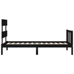 vidaXL Cadre de lit et tête de lit noir 100x200 cm bois massif