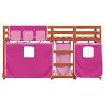 vidaXL Lit superposé avec rideaux rose 90x200 cm bois pin massif