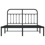 vidaXL Cadre de lit métal avec tête de lit noir 140x190 cm
