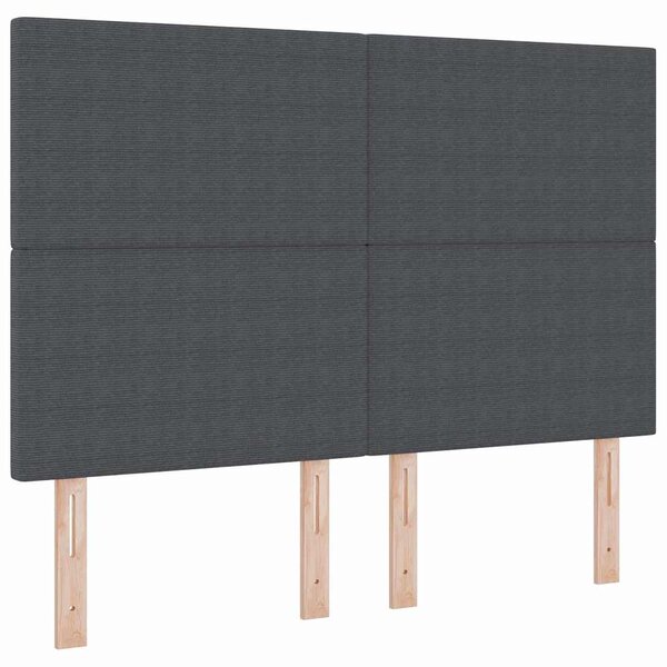 vidaXL Tête de lit avec tête de lit Gris foncé 160 cm Tissu côtelé