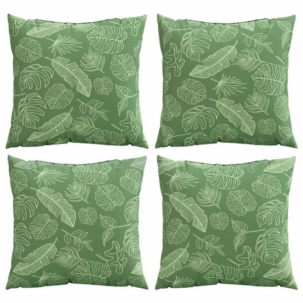 vidaXL Coussins Éparpillés Feuille 4 Pièces Motif feuille 50 x 50 cm