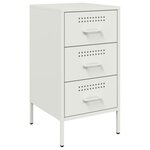 vidaXL Table de chevet blanc 36x39x68 cm acier laminé à froid