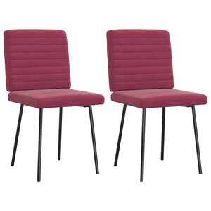 vidaXL Chaises à manger lot de 2 Rouge bordeaux Velours